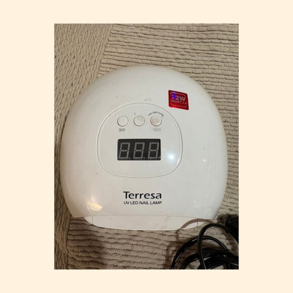 Terresa 72 Watt LED Nail Lamp, White with Pink Interior, Power Cord Included - Picture 2 of 6